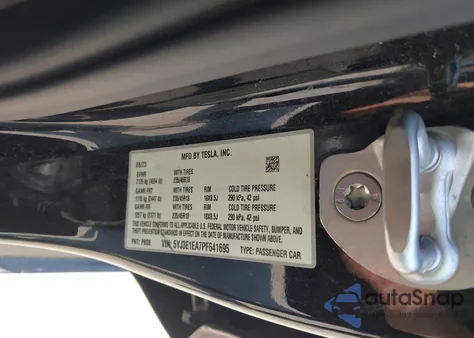 2023 Tesla Model 3 Rear-Wheel Drive from USA, damaged, VIN 5YJ3E1EA7PF641695